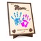 Personalized Best Mom Ever Gifts - Wooden Keepsake Sign with Kids Handprint Art, Custom Ink Name, DIY Craft Kit for Mother's Day, Handmade Family Decor, Unique Birthday Gift Idea for Mom